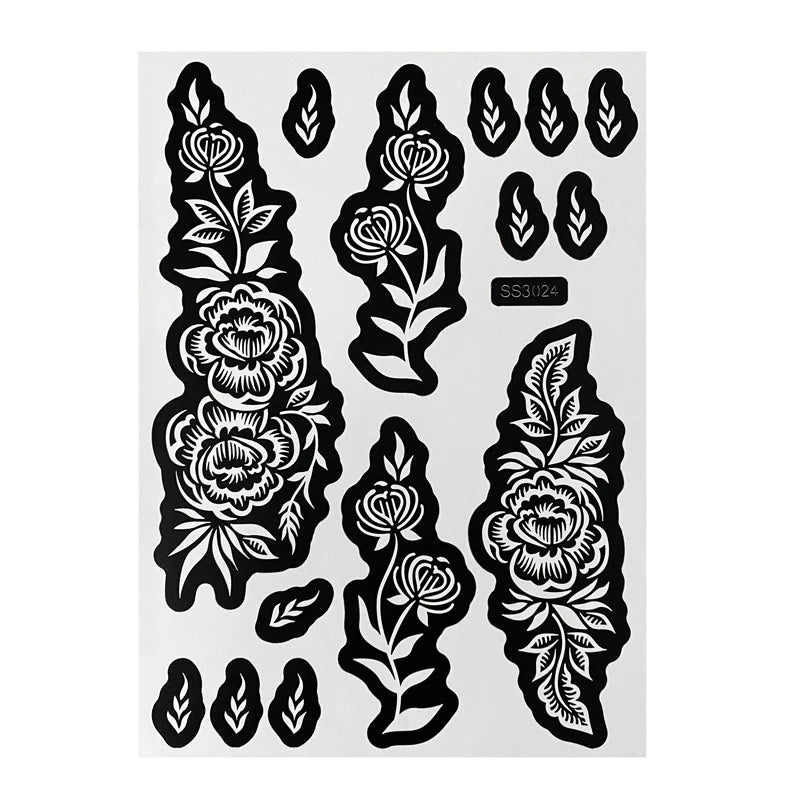 Flower Henna Tattoo Schablone – Hand & Körper Schablone für Frauen | Ideal für Festivals, Hochzeiten & Körperkunst