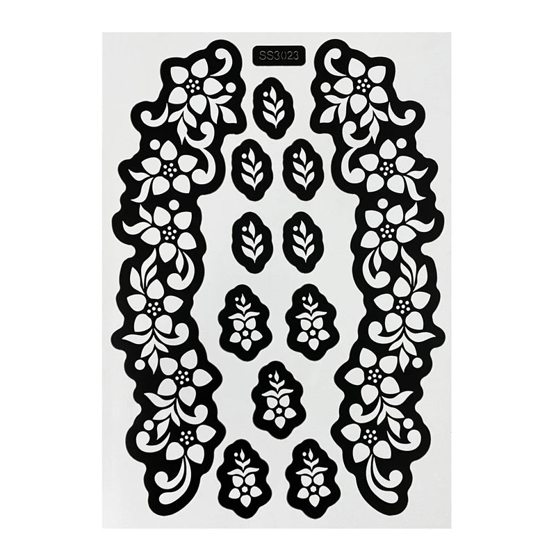 Flower Henna Tattoo Schablone – Hand & Körper Schablone für Frauen | Ideal für Festivals, Hochzeiten & Körperkunst