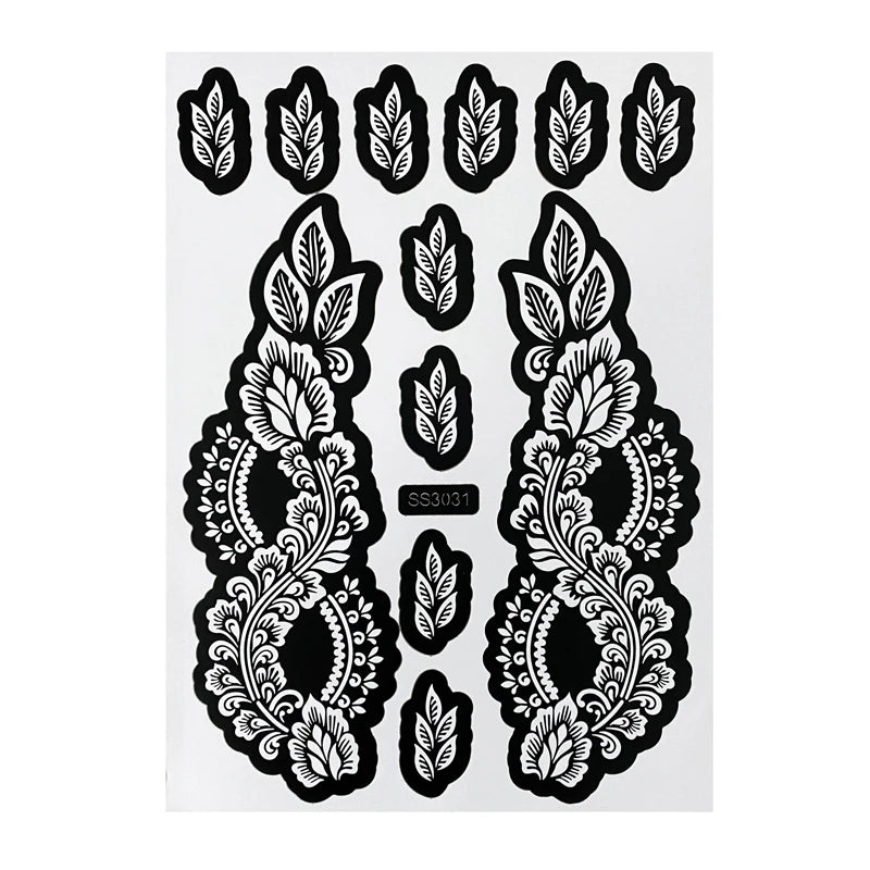 Flower Henna Tattoo Schablone – Hand & Körper Schablone für Frauen | Ideal für Festivals, Hochzeiten & Körperkunst