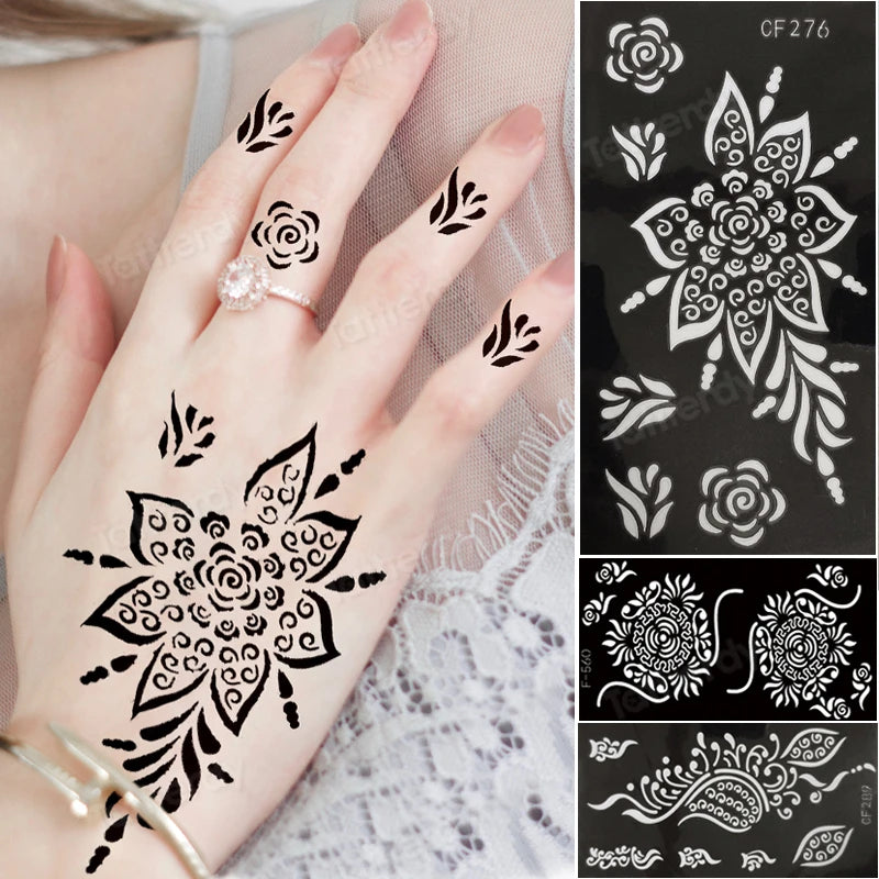Henna Tattoo Schablone – Wiederverwendbar für temporäre Hand-Tattoos