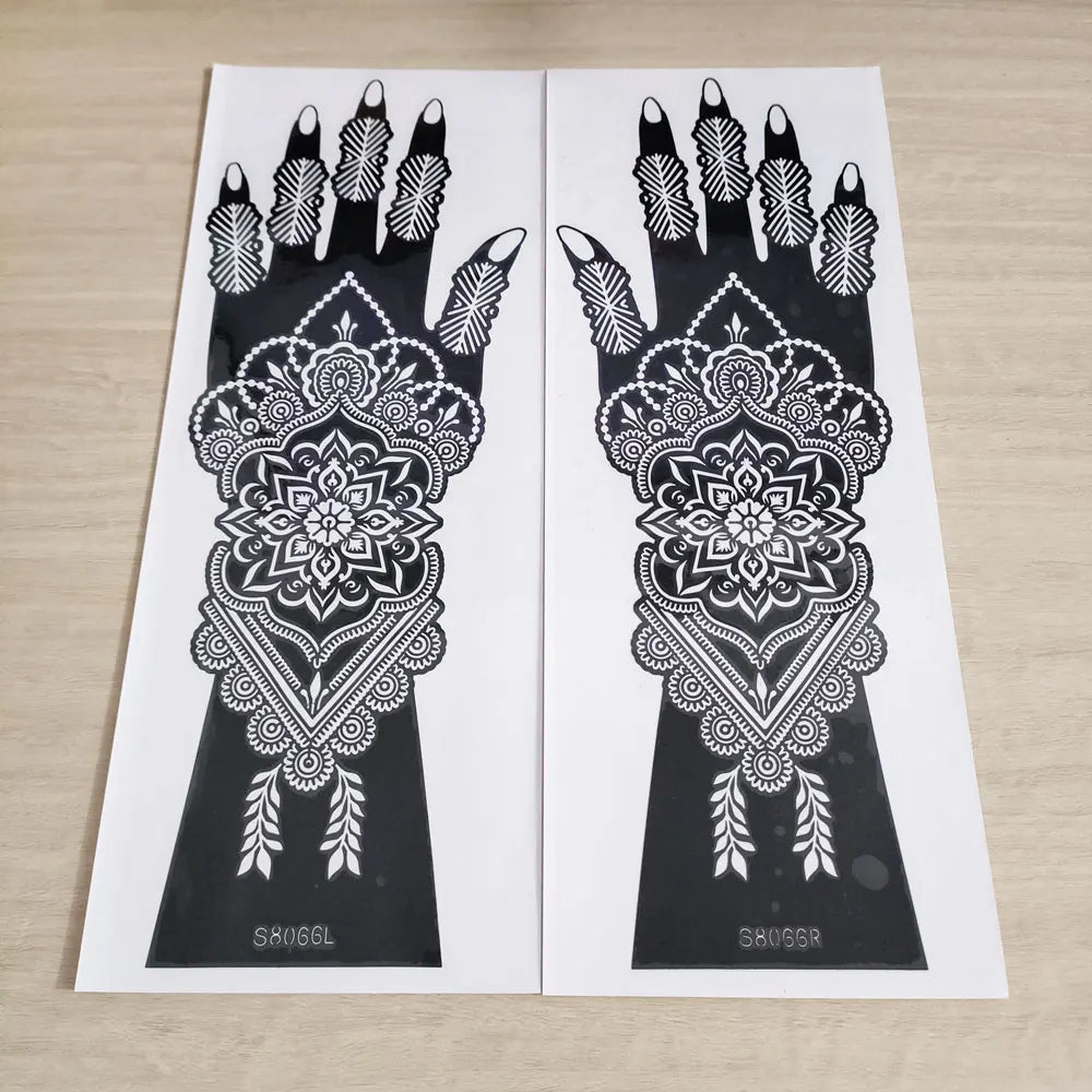 2pcs Henna Tattoo Template Handmade DIY Body Painting Stencil Flower 🖌️ 2er-Set Henna-Schablonen – Blütendesign für stilvolle Körperkunst