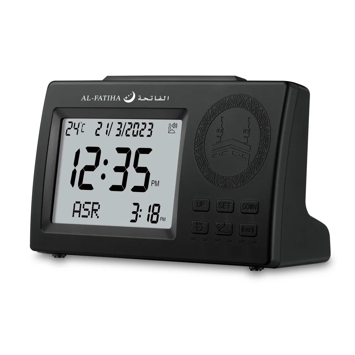 Digital LED Azan Uhr – Islamische Gebetsuhr mit Adhan, Hijri-Kalender & Alarm | Stilvolle Wanduhr für Zuhause & Moschee