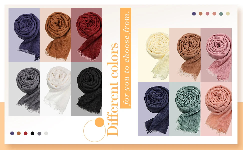 Layali Cotton Crinkle Hijab Handmade - Groß, weich & wärmend für jede Jahreszeit