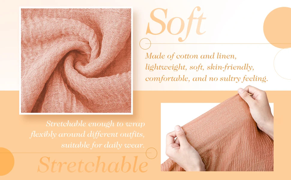 Layali Cotton Crinkle Hijab Handmade - Groß, weich & wärmend für jede Jahreszeit