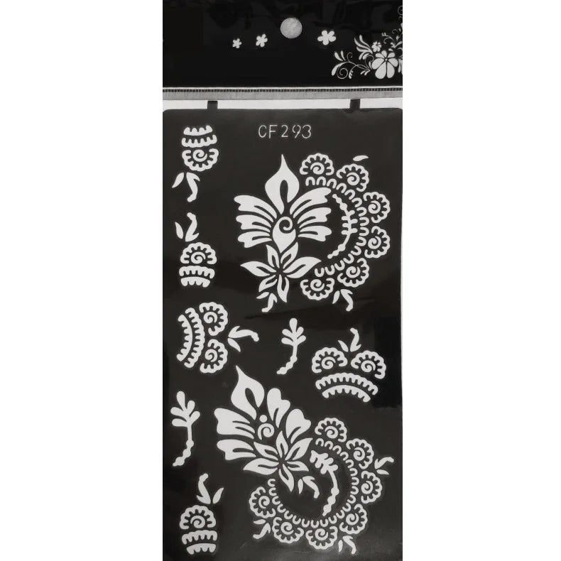 Henna Tattoo Schablone – Wiederverwendbar für temporäre Hand-Tattoos