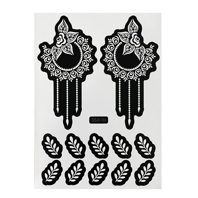 Flower Henna Tattoo Schablone – Hand & Körper Schablone für Frauen | Ideal für Festivals, Hochzeiten & Körperkunst