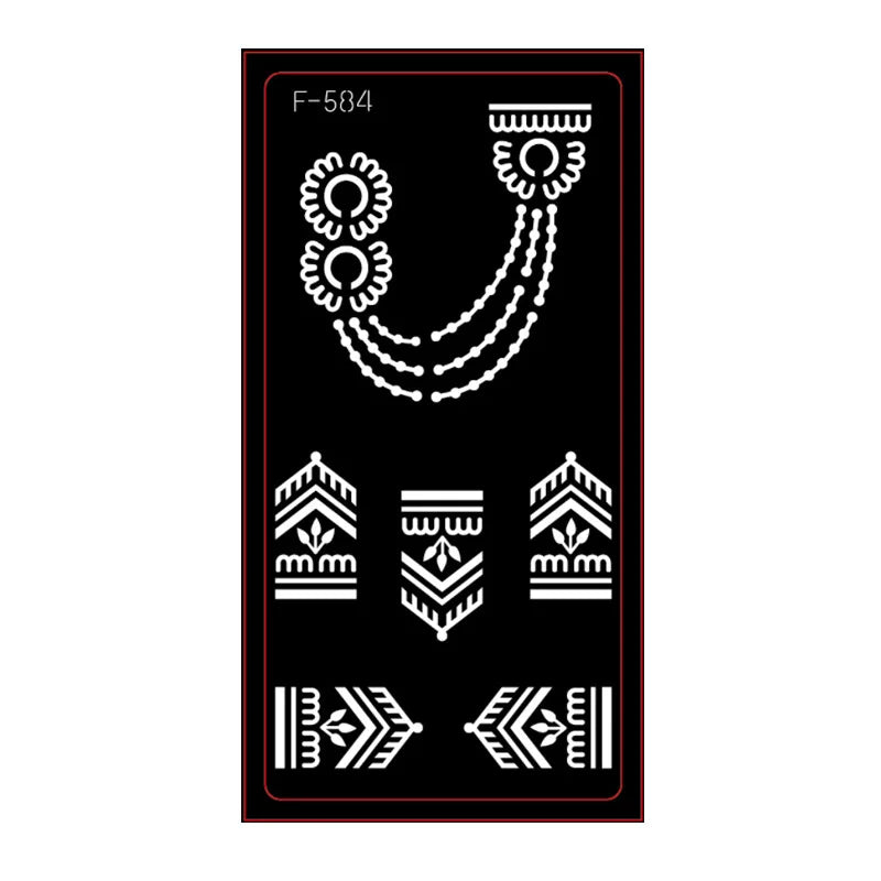 Henna Tattoo Schablone – Wiederverwendbar für temporäre Hand-Tattoos