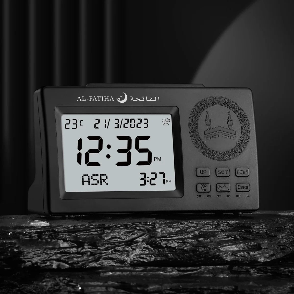 Digital LED Azan Uhr – Islamische Gebetsuhr mit Adhan, Hijri-Kalender & Alarm | Stilvolle Wanduhr für Zuhause & Moschee