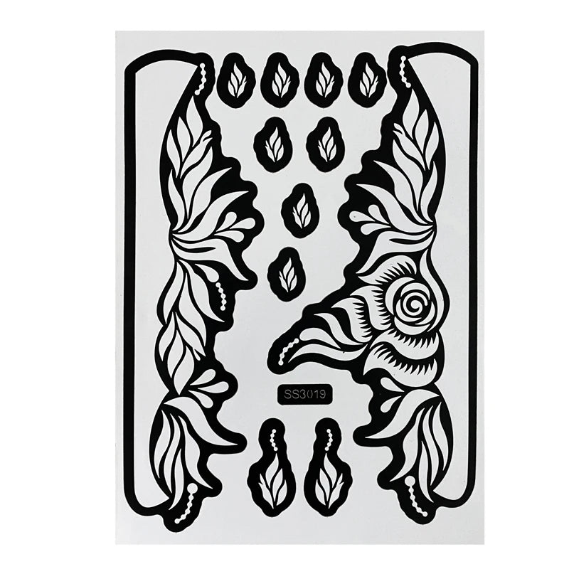 Flower Henna Tattoo Schablone – Hand & Körper Schablone für Frauen | Ideal für Festivals, Hochzeiten & Körperkunst
