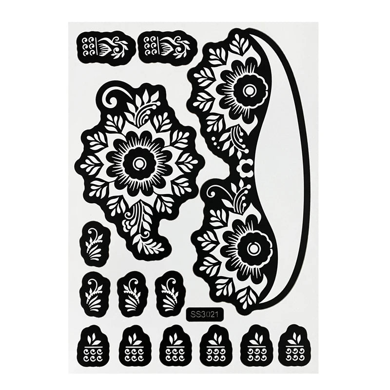 Flower Henna Tattoo Schablone – Hand & Körper Schablone für Frauen | Ideal für Festivals, Hochzeiten & Körperkunst