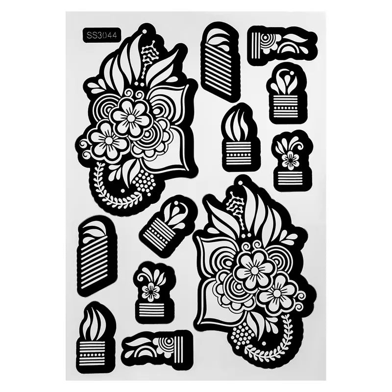 Flower Henna Tattoo Schablone – Hand & Körper Schablone für Frauen | Ideal für Festivals, Hochzeiten & Körperkunst