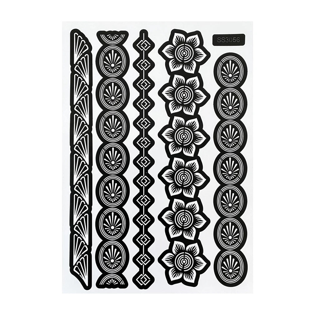 Flower Henna Tattoo Schablone – Hand & Körper Schablone für Frauen | Ideal für Festivals, Hochzeiten & Körperkunst
