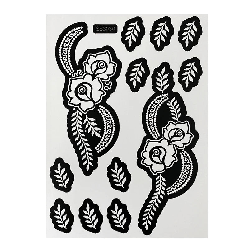 Flower Henna Tattoo Schablone – Hand & Körper Schablone für Frauen | Ideal für Festivals, Hochzeiten & Körperkunst