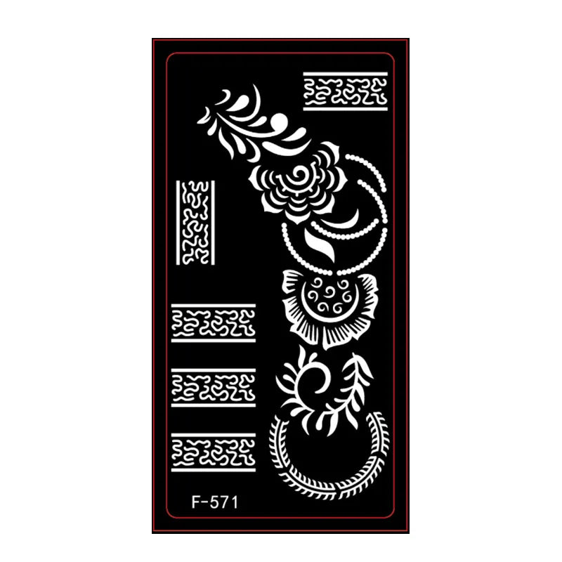 Henna Tattoo Schablone – Wiederverwendbar für temporäre Hand-Tattoos