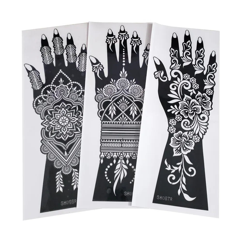 2pcs Henna Tattoo Template Handmade DIY Body Painting Stencil Flower 🖌️ 2er-Set Henna-Schablonen – Blütendesign für stilvolle Körperkunst