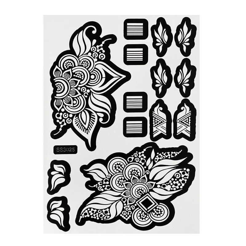 Flower Henna Tattoo Schablone – Hand & Körper Schablone für Frauen | Ideal für Festivals, Hochzeiten & Körperkunst