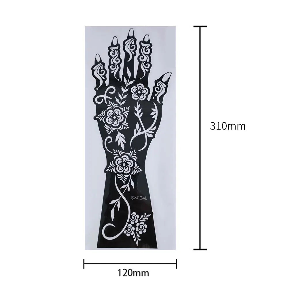2pcs Henna Tattoo Template Handmade DIY Body Painting Stencil Flower 🖌️ 2er-Set Henna-Schablonen – Blütendesign für stilvolle Körperkunst