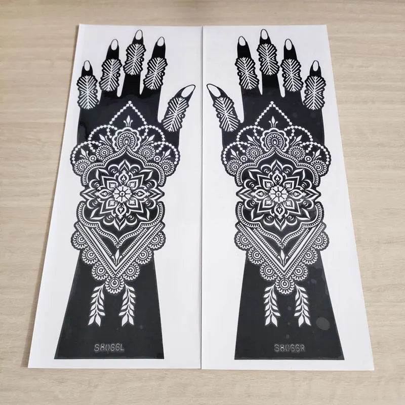 2pcs Henna Tattoo Template Handmade DIY Body Painting Stencil Flower 🖌️ 2er-Set Henna-Schablonen – Blütendesign für stilvolle Körperkunst