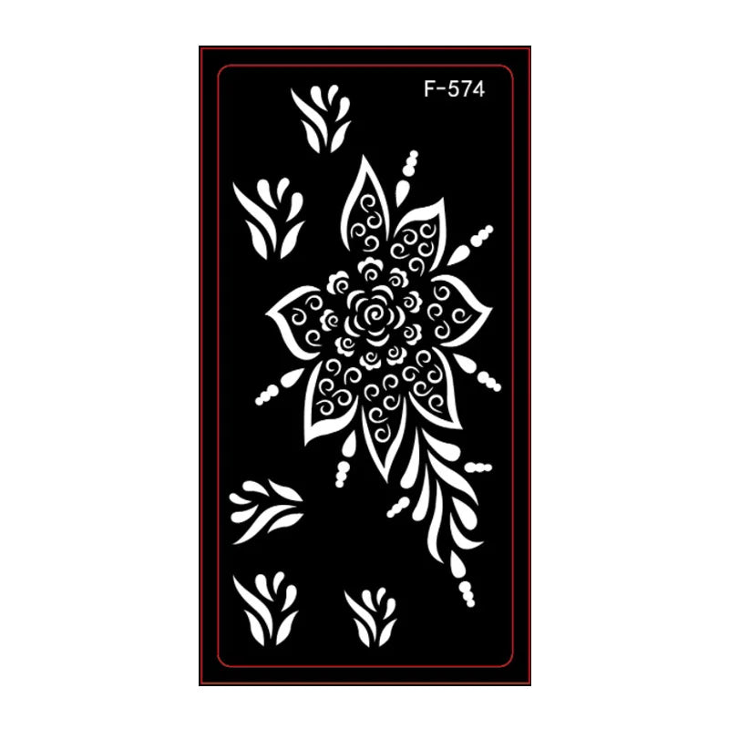 Henna Tattoo Schablone – Wiederverwendbar für temporäre Hand-Tattoos