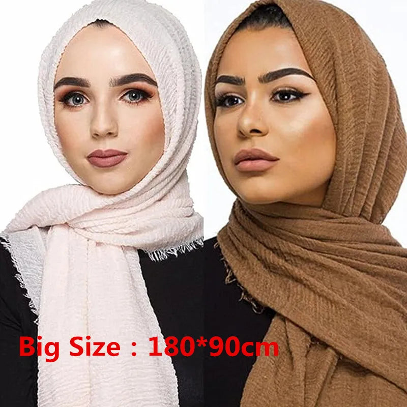 Layali Cotton Crinkle Hijab Handmade - Groß, weich & wärmend für jede Jahreszeit
