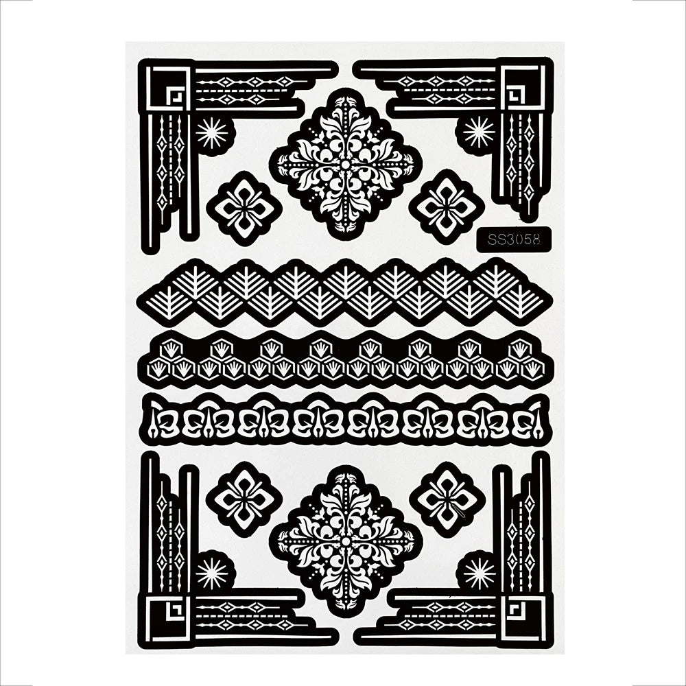 Flower Henna Tattoo Schablone – Hand & Körper Schablone für Frauen | Ideal für Festivals, Hochzeiten & Körperkunst
