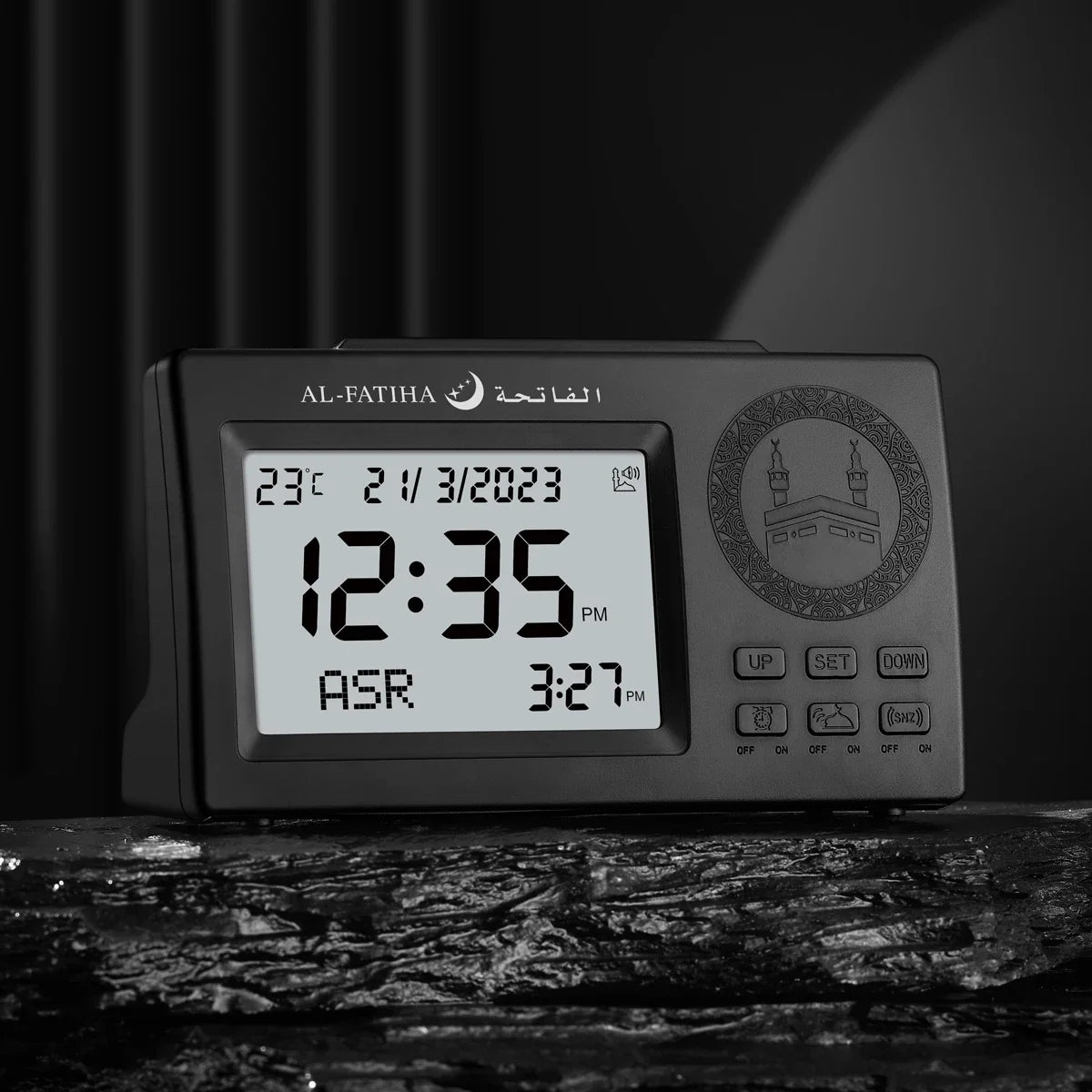 Digital LED Azan Uhr – Islamische Gebetsuhr mit Adhan, Hijri-Kalender & Alarm | Stilvolle Wanduhr für Zuhause & Moschee