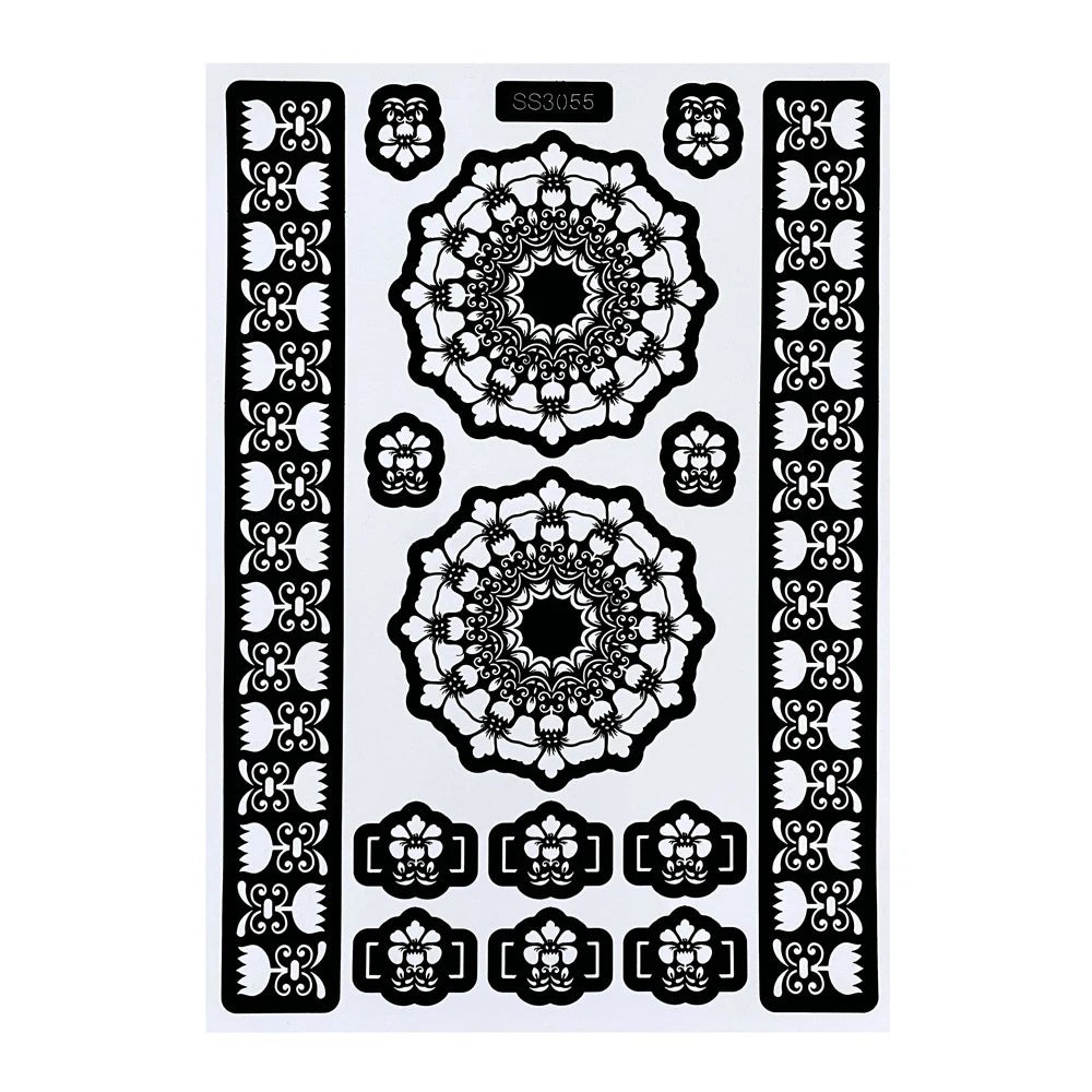 Flower Henna Tattoo Schablone – Hand & Körper Schablone für Frauen | Ideal für Festivals, Hochzeiten & Körperkunst