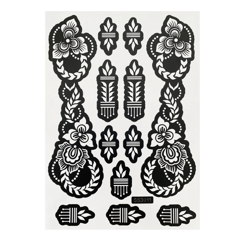 Flower Henna Tattoo Schablone – Hand & Körper Schablone für Frauen | Ideal für Festivals, Hochzeiten & Körperkunst