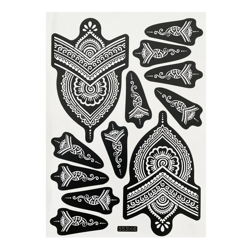Flower Henna Tattoo Schablone – Hand & Körper Schablone für Frauen | Ideal für Festivals, Hochzeiten & Körperkunst