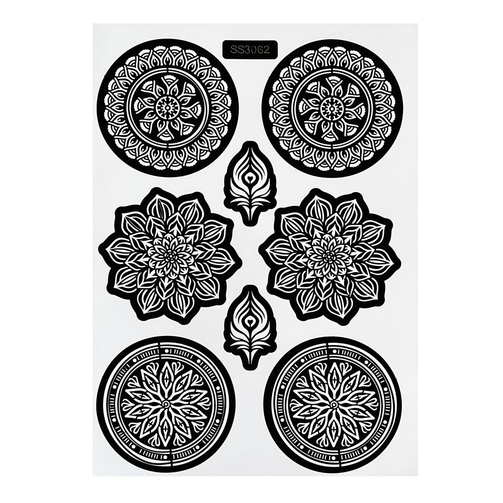 Flower Henna Tattoo Schablone – Hand & Körper Schablone für Frauen | Ideal für Festivals, Hochzeiten & Körperkunst