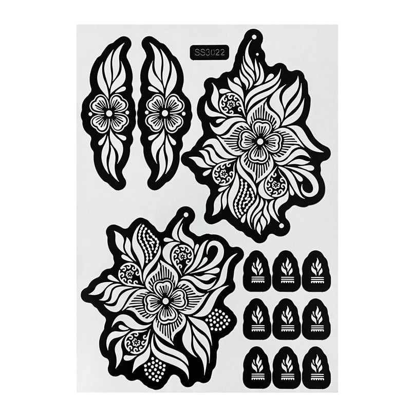 Flower Henna Tattoo Schablone – Hand & Körper Schablone für Frauen | Ideal für Festivals, Hochzeiten & Körperkunst