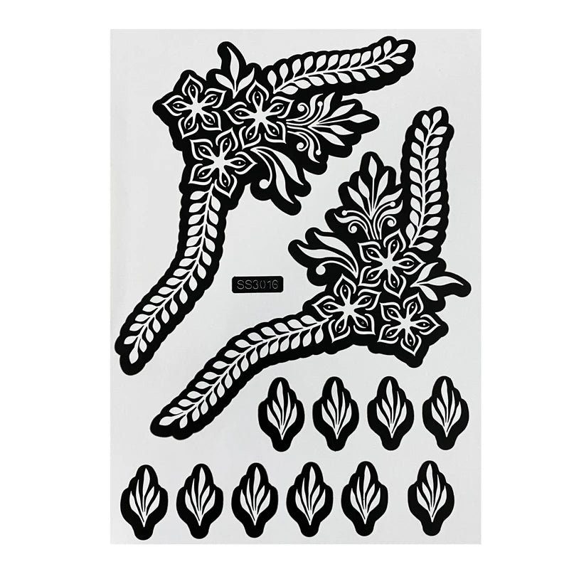 Flower Henna Tattoo Schablone – Hand & Körper Schablone für Frauen | Ideal für Festivals, Hochzeiten & Körperkunst