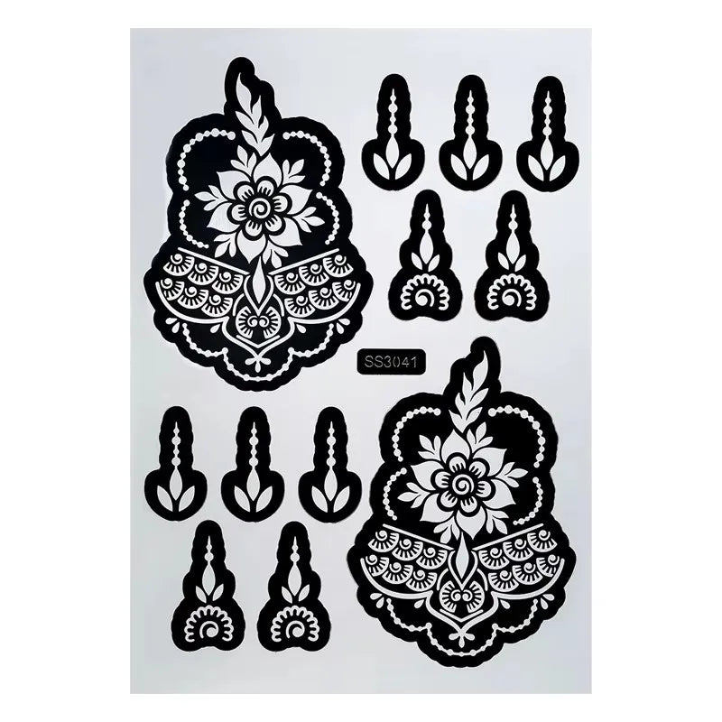 Flower Henna Tattoo Schablone – Hand & Körper Schablone für Frauen | Ideal für Festivals, Hochzeiten & Körperkunst
