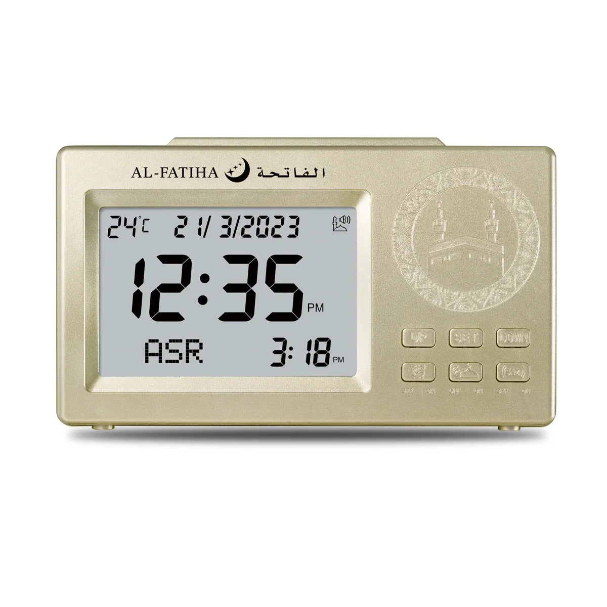 Digital LED Azan Uhr – Islamische Gebetsuhr mit Adhan, Hijri-Kalender & Alarm | Stilvolle Wanduhr für Zuhause & Moschee