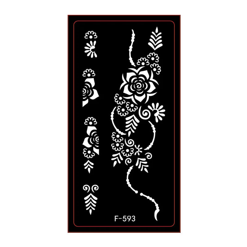 Henna Tattoo Schablone – Wiederverwendbar für temporäre Hand-Tattoos