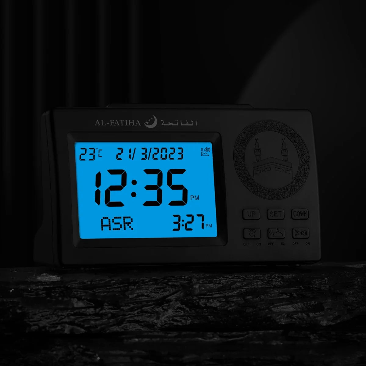 Digital LED Azan Uhr – Islamische Gebetsuhr mit Adhan, Hijri-Kalender & Alarm | Stilvolle Wanduhr für Zuhause & Moschee
