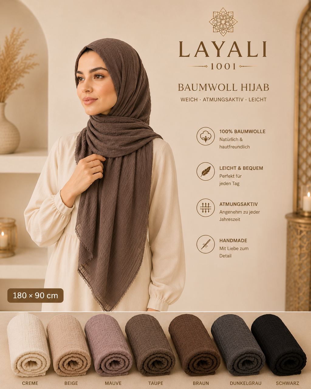 Layali Cotton Crinkle Hijab – Weich & Zeitlos