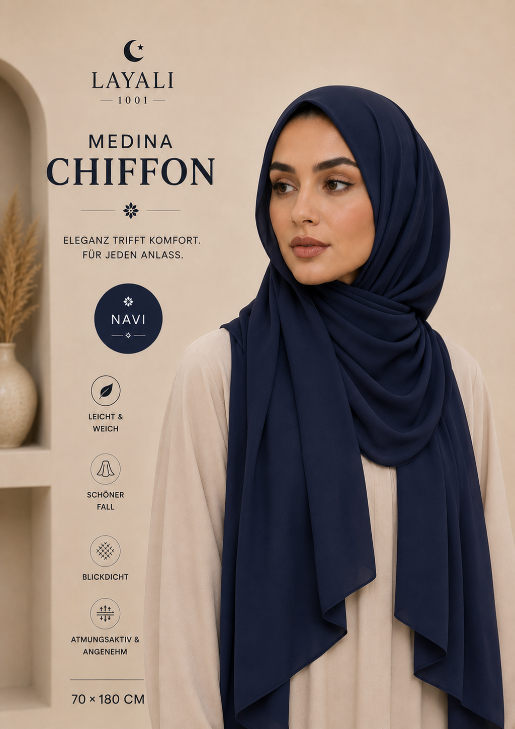 Layali Medina Chiffon Hijab – Elegant & Leicht