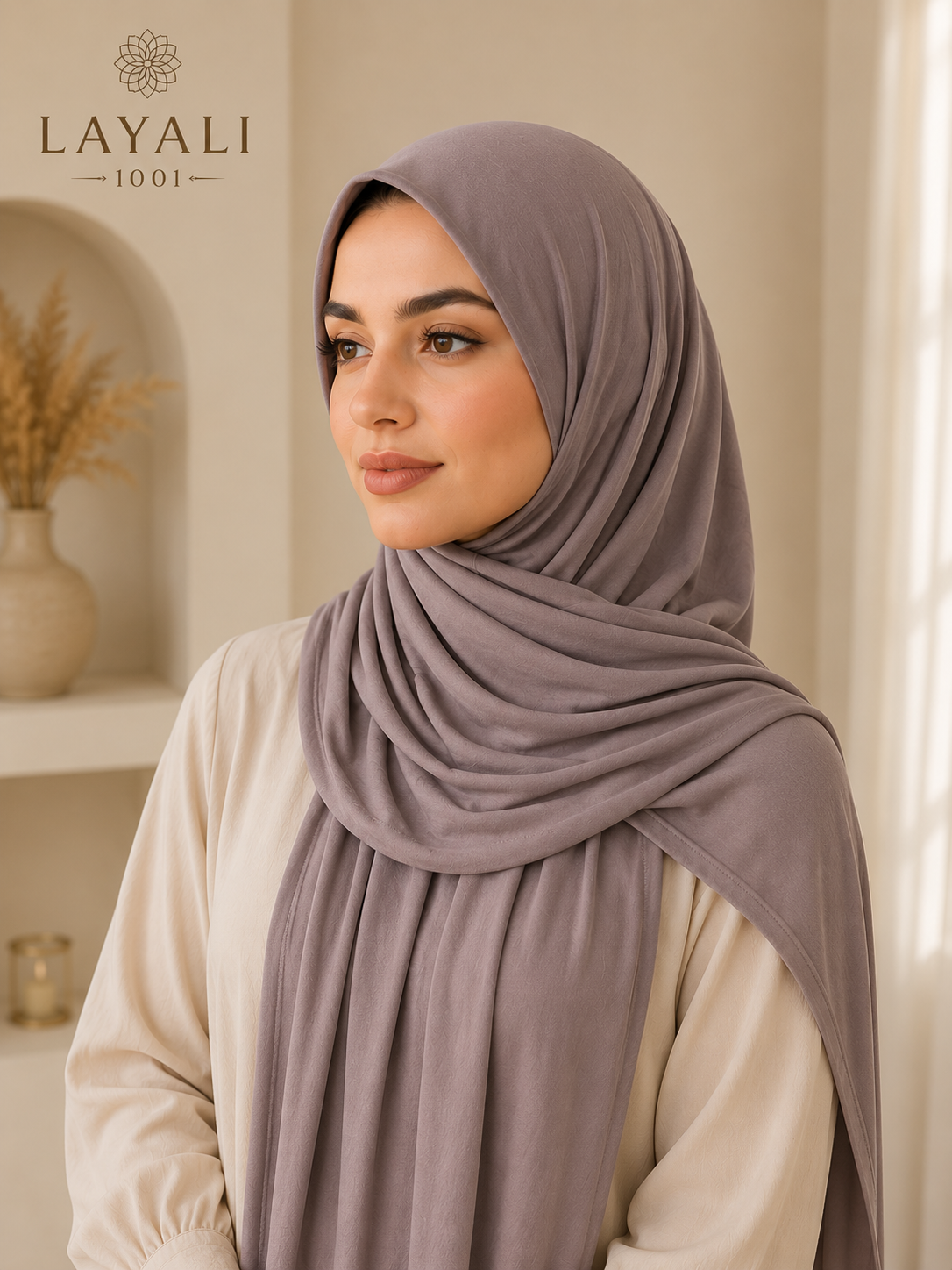 Layali Jersey Hijab 180×80 cm – Soft comfort in a large format | Modal-cotton blend