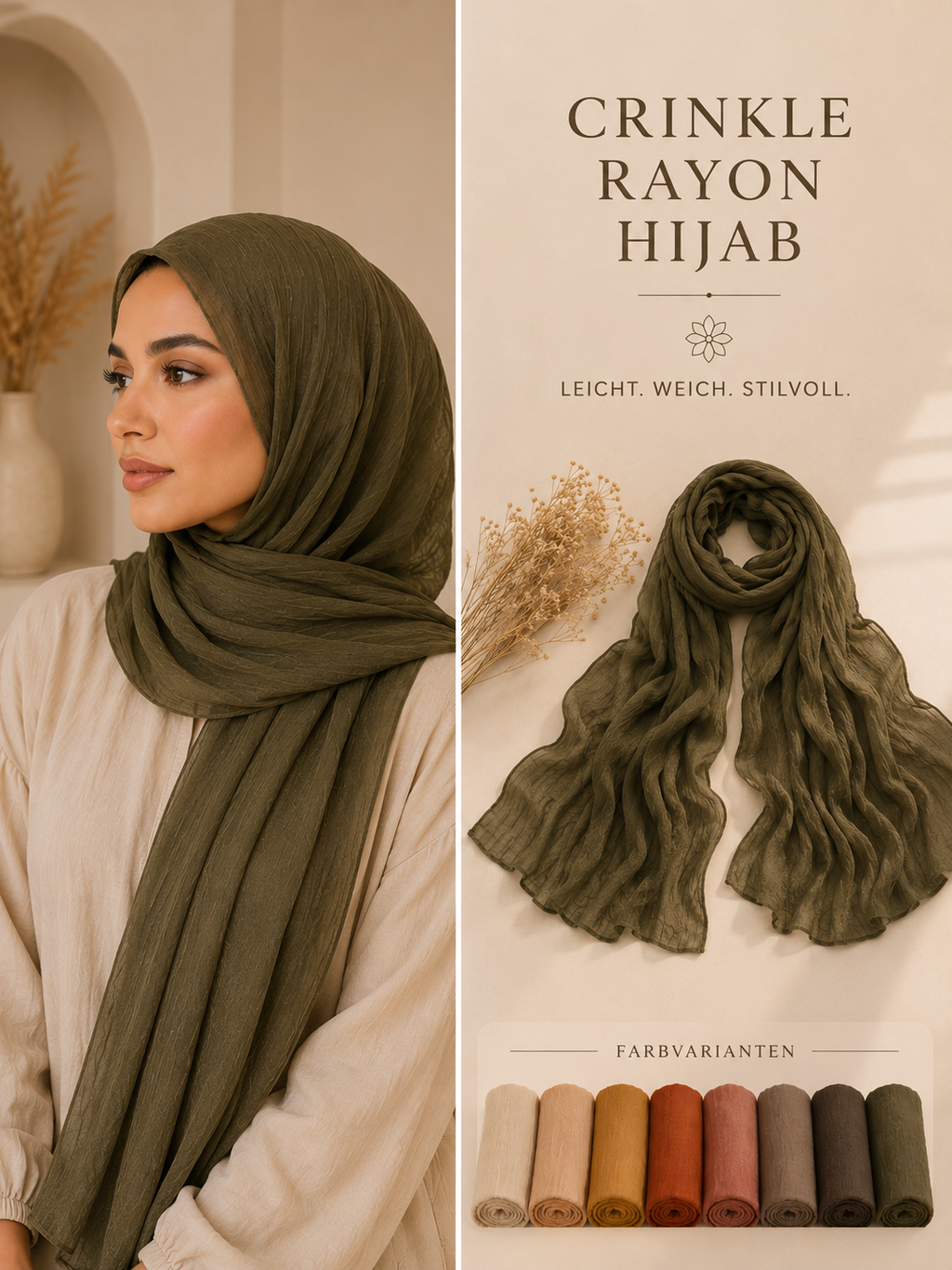 Layali Crinkle Rayon Hijab – Leicht & Elegant