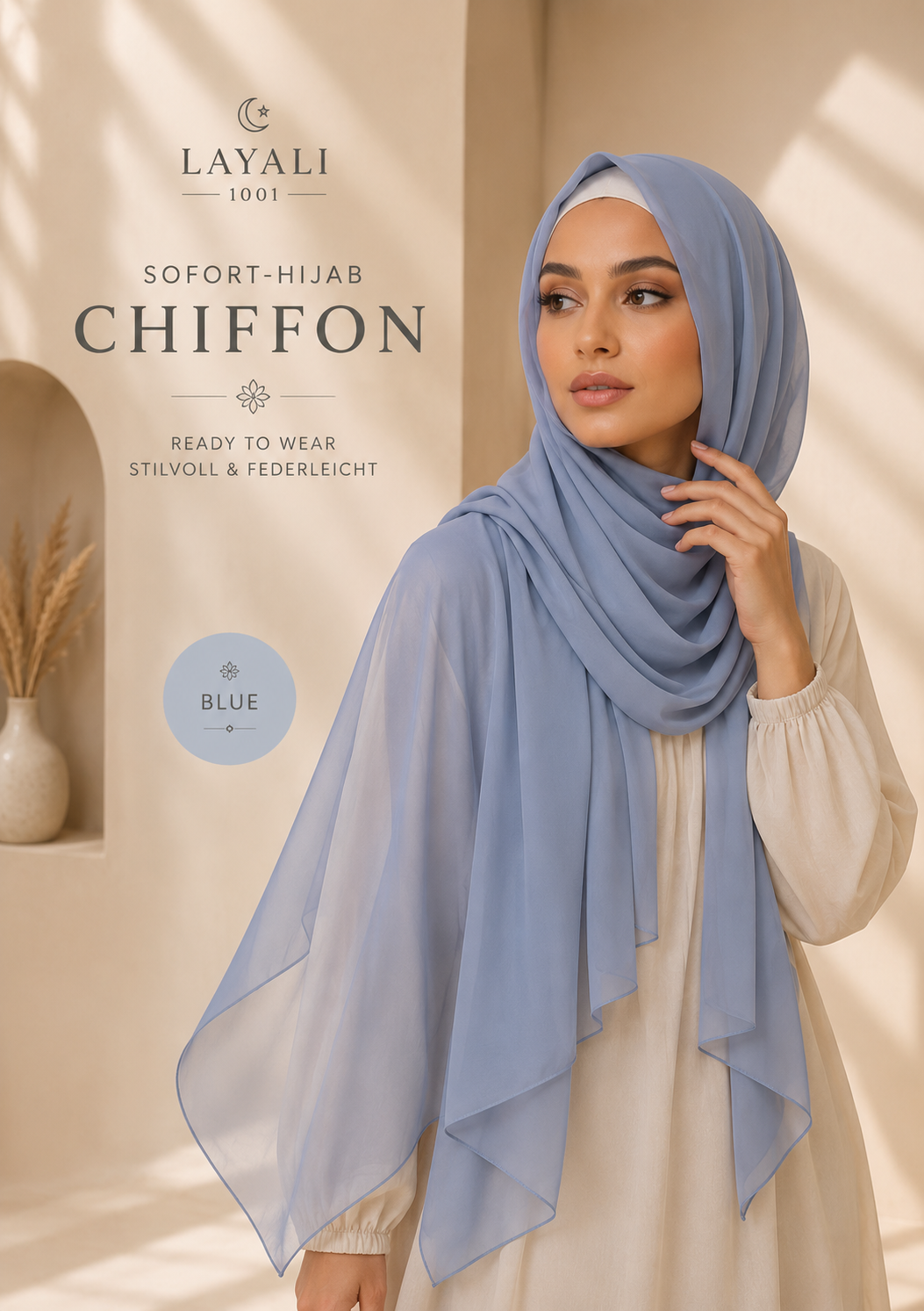 Layali – Ready-to-Wear Chiffon Hijab: Stylish, Lightweight & Effortless