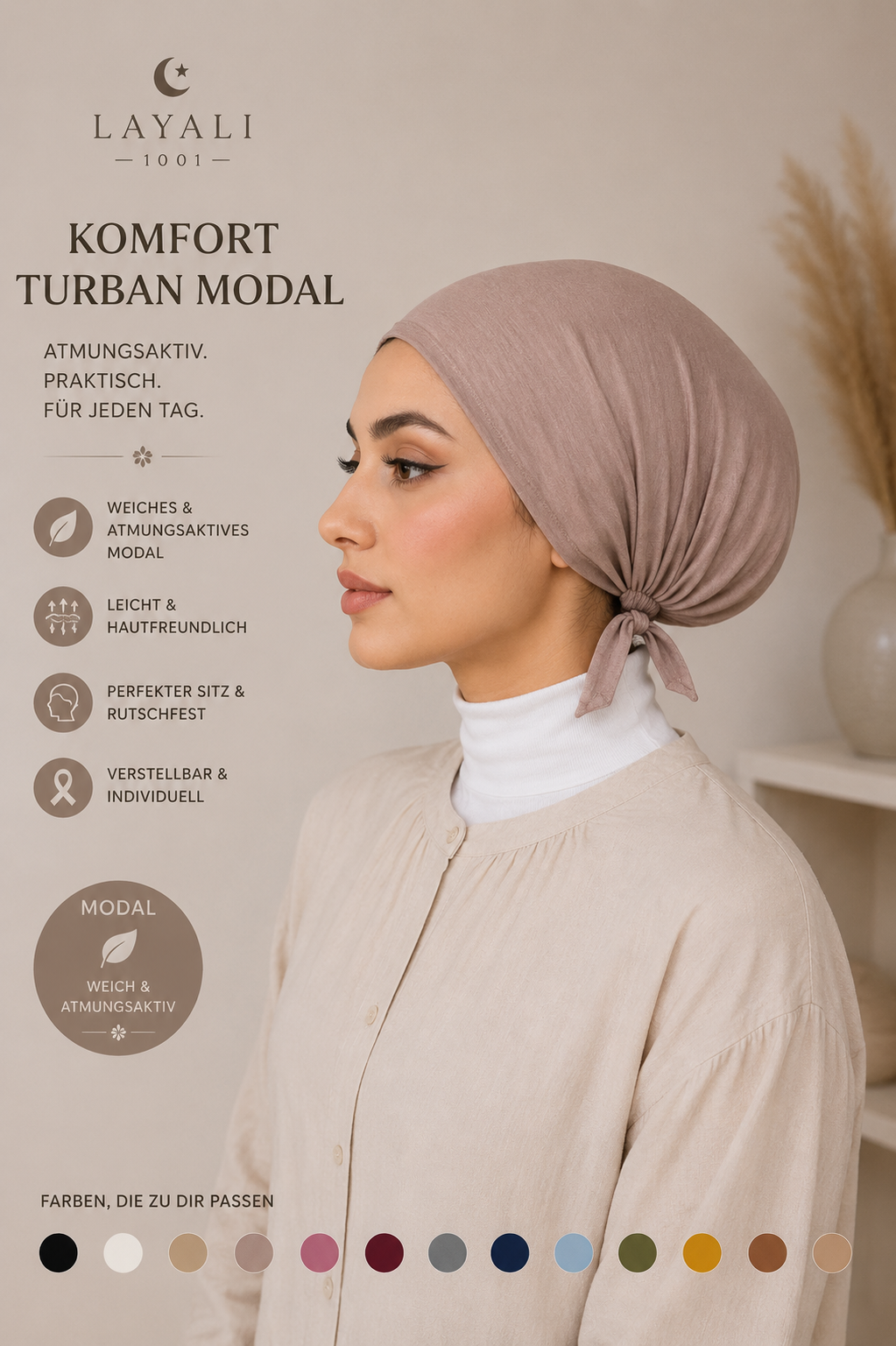 Layali Modal Turban – Komfortabel & Atmungsaktiv