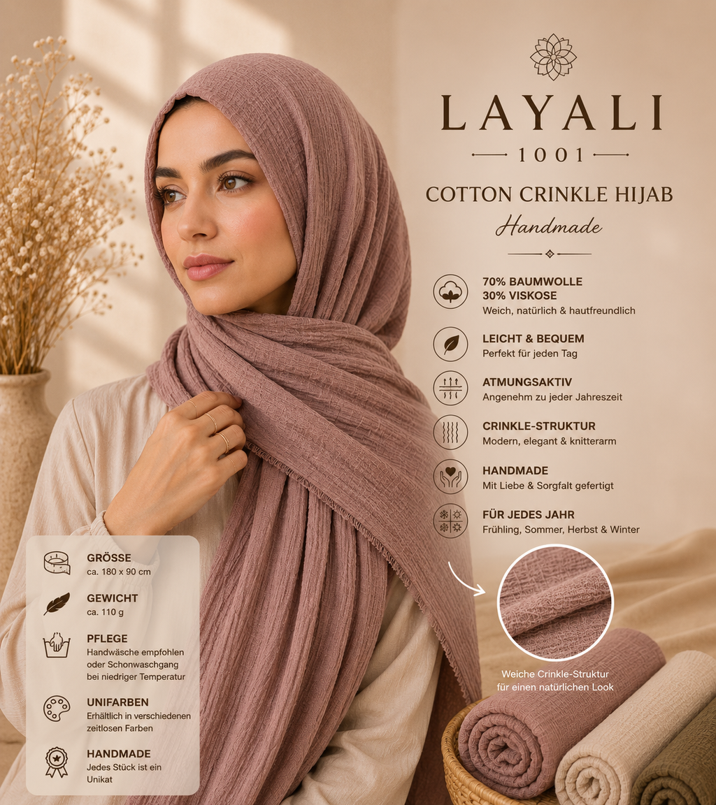 Layali Cotton Crinkle Hijab – Weich & Zeitlos
