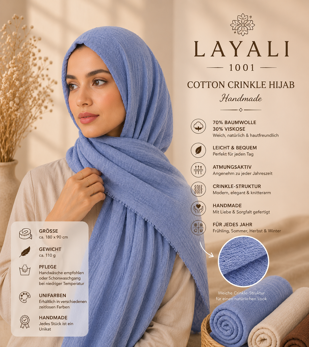 Layali Cotton Crinkle Hijab – Weich & Zeitlos