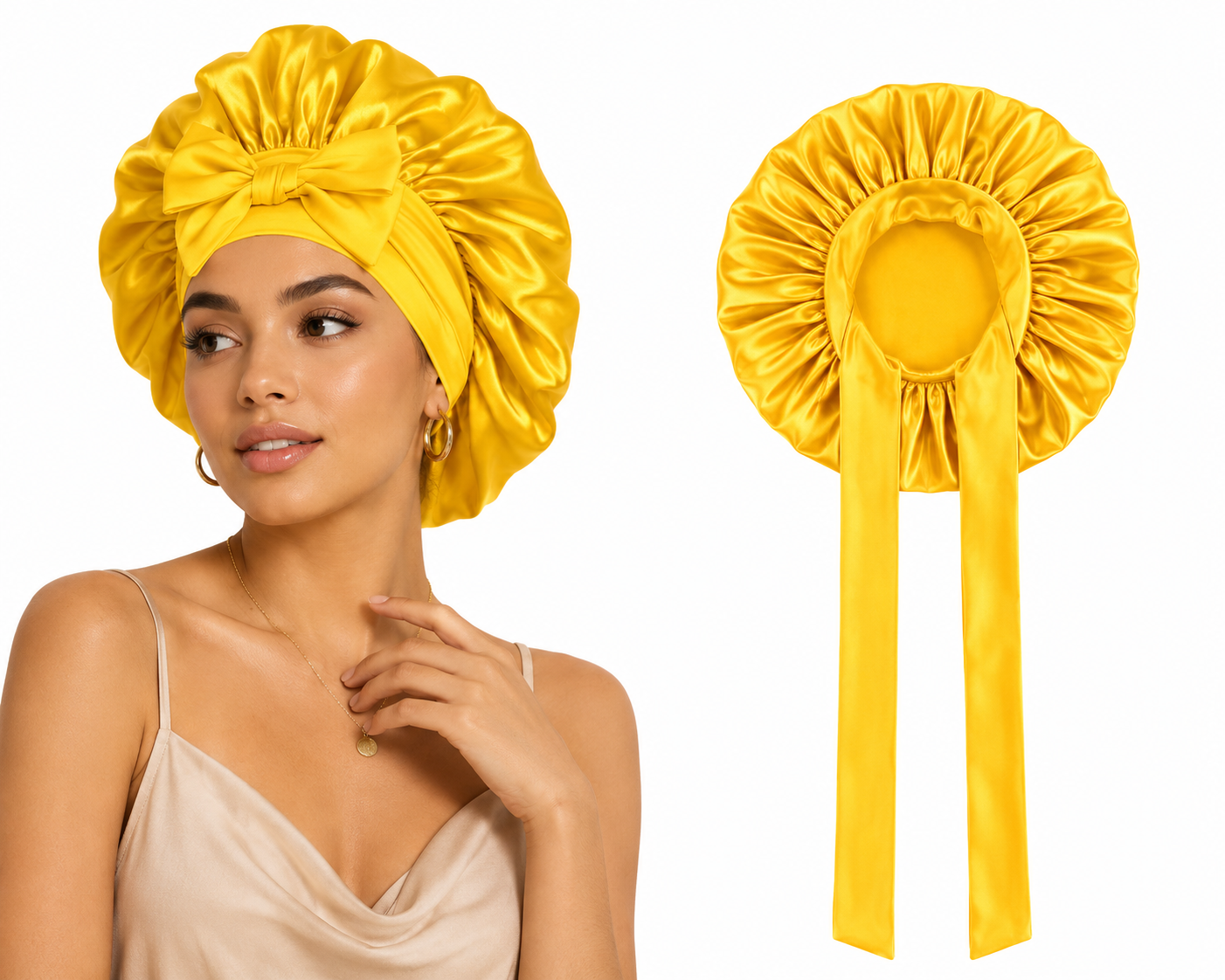 Layali Satin Schlafhaube – Verstellbar & Elegant