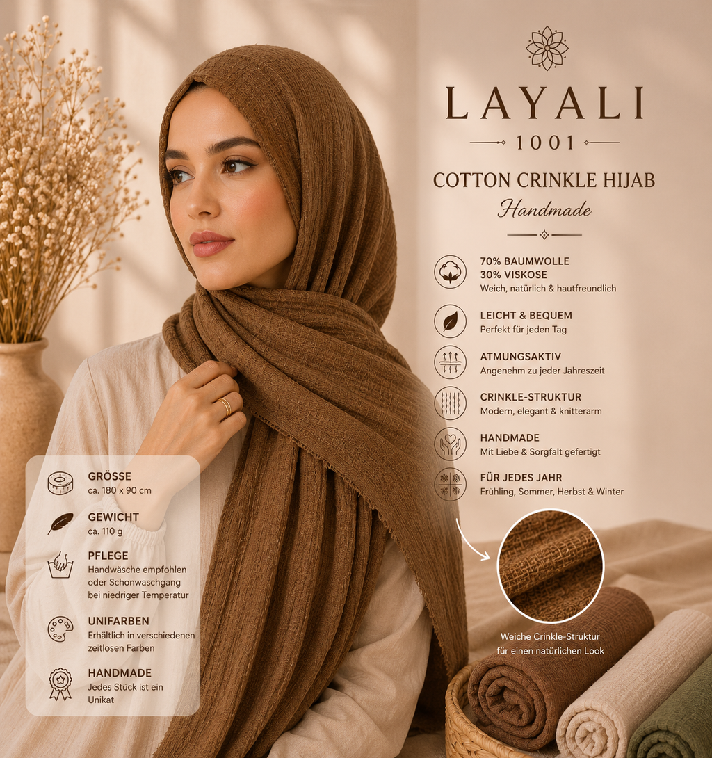 Layali Cotton Crinkle Hijab – Weich & Zeitlos