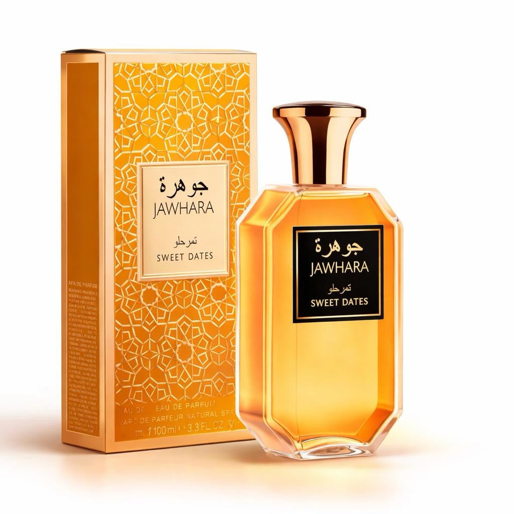 💎 JAWHARA Luxus Parfum 🌙 | Sweet Dates 🌴 Golden Nectar 🍯 Amberwood Nomad 🪵 | 100 ml Unisex Eau de Parfum