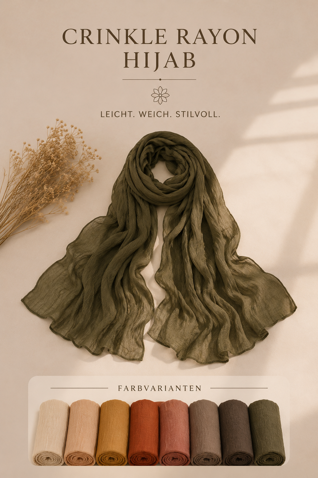 Layali Crinkle Rayon Hijab – Leicht & Elegant