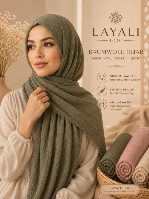 Layali Cotton Crinkle Hijab – Weich & Zeitlos