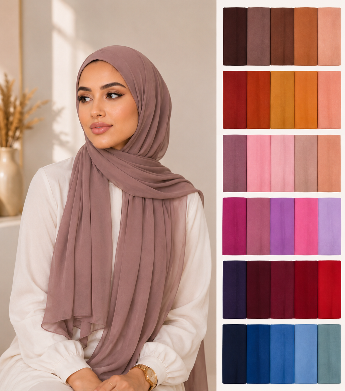 “Layali Premium Chiffon Hijab – airy &amp; stylish for every Occasion
